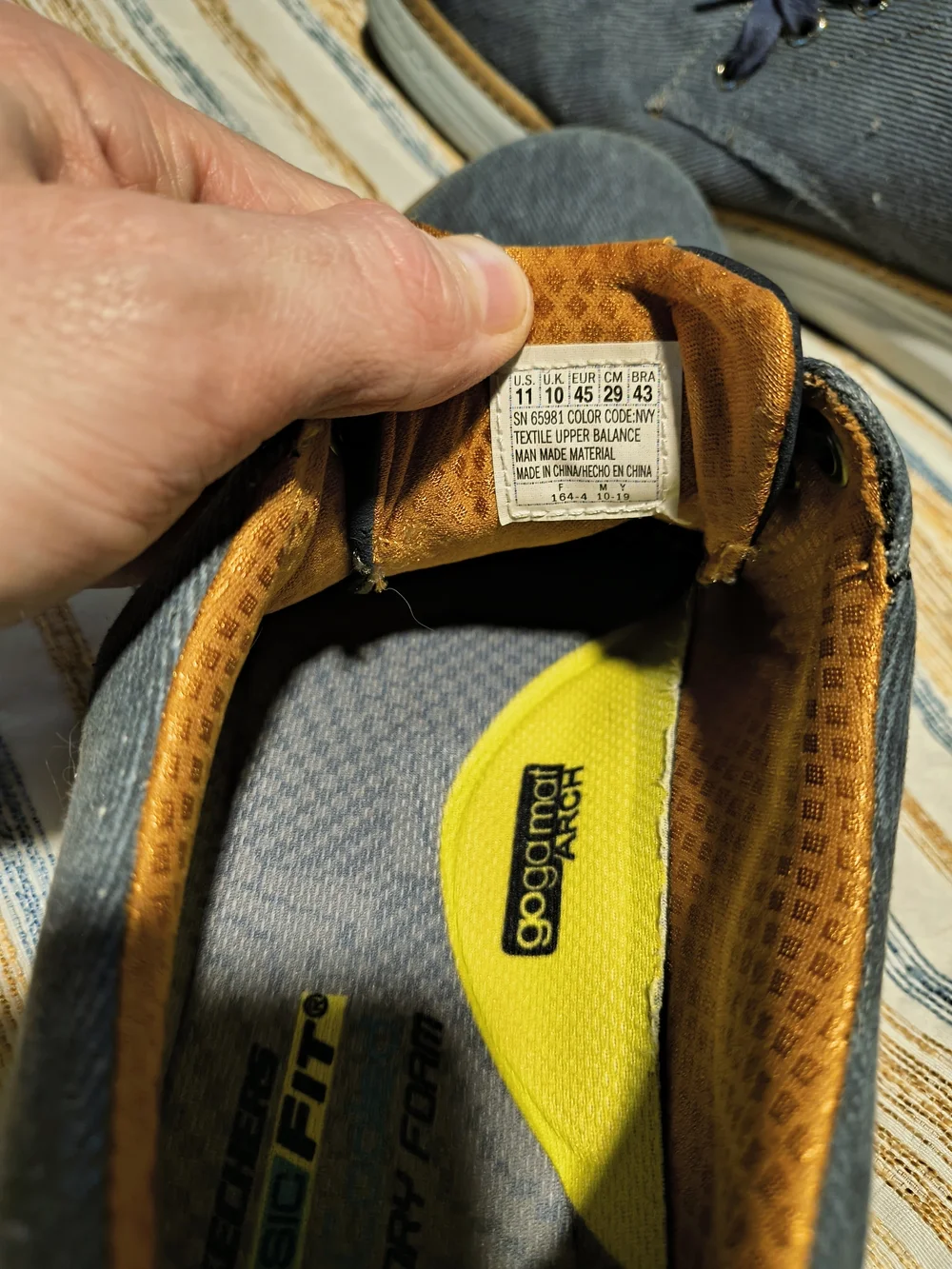 Skechers Navy Canvas Sneakers with Tan Accents